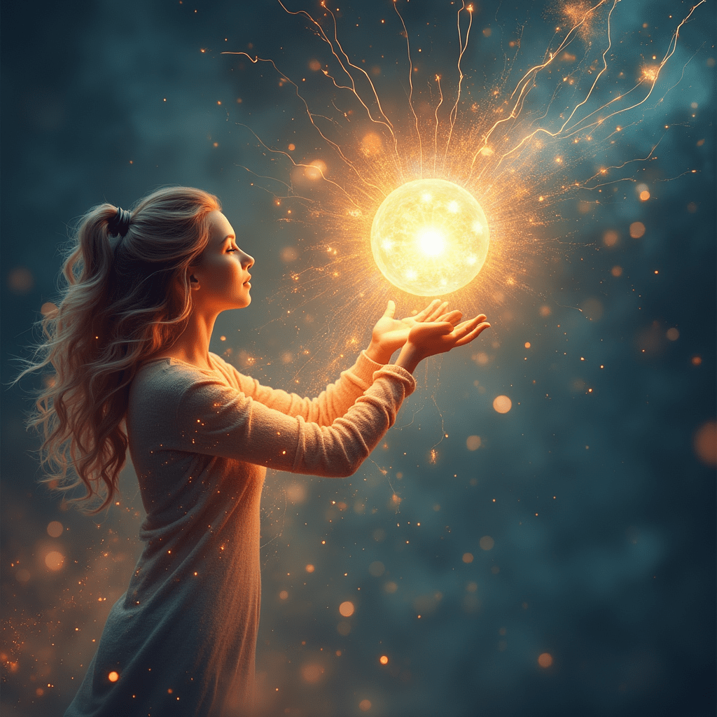 Meet Your Business's Energy Female hands outstretched. Glowing orb