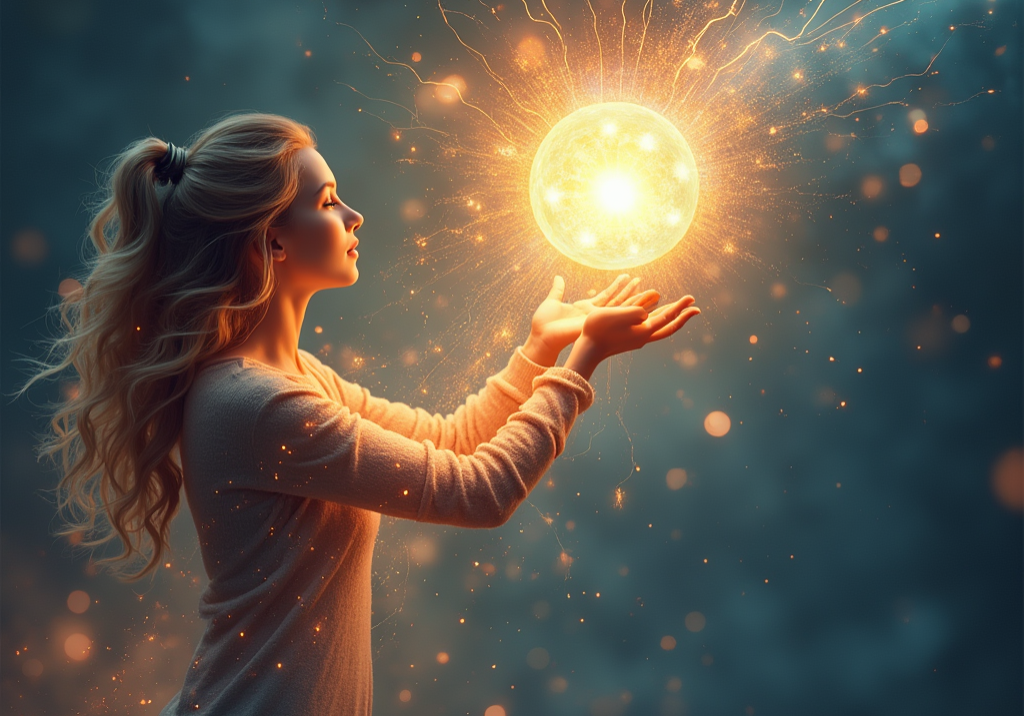 Meet Your Business's Energy Female hands outstretched. Glowing orb
